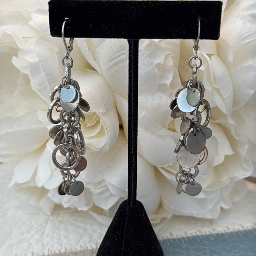 Silver Dangle Earrings with multiple layers